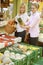 Two women on the fruit market