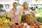 Two women on the fruit market