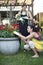 Two women gardening