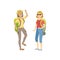 Two Women Going For A Hike With Backpacks