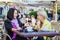 Two women having friendly chat in cafe