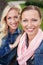 Two women in jeans jackets