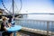 Two women looking out at the Seattle harbor on a sunny day