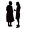 two women making chat, body silhouette vector