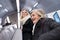 Two women standing at the escalator in Vienna subway