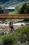 Two women trekking in the vall de incles in Andorra in spring 2021