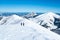 Two women on a trip in the snowy Alps