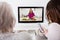 Two Women Watching Cooking Show On Television