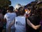 Two women wearing a TShirt with the Civil Rights Defender logo participating in Belgrade Gay Pride.