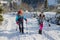 Two women in the winter trekking