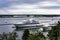 Two Yachts Anchored in Portland, Maine Marina