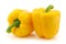 Two yellow bell peppers (capsicum)