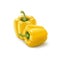 Two Yellow Sweet Bulgarian Bell Peppers, Paprika on Background