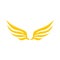 Two yellow wing icon, flat style