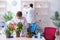 Two young botanist working in the lab