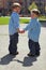 Two Young Brothers - Holding Hands