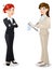 Two young business woman are having conversation