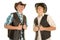 Two young cowboys hold vests