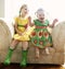 Two young girls on chair