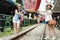 Two young girls enjoy taiwan travel