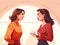 Two young women are arguing furiously. A woman\\\'s quarrel. Generated by AI