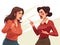 Two young women are arguing furiously. A woman\\\'s quarrel. Generated by AI