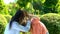 Two young women fighting pulling hairs of each other, female conflict, quarrel