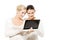 Two young women with netbook