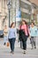 Two young women on a zebra crossing, Breda, Netherlands