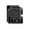 TXT file black glyph icon