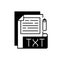 TXT file black linear icon