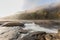 Tygart River cascades over rocks at Valley Falls S