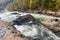 Tygart River cascades over rocks at Valley Falls S