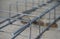 Tying reinforcing steel bars for formwork construction with wire