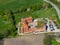 Tykocin castle on sunny day surrounded with green meadows and trees