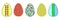 Tylish icons of stylized colorful Easter eggs