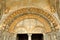 The tympanum of the portal of the Sainte-Marie cathedral in Oloron-Sainte-Marie