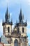 Tyn church towers architecture in Prague