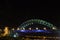 Tyne Bridge over river Tyne, Newcastle, England, at night