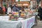 Tynemouth Metro Station Weekend Flea Market.  Stall selling decorated cupcakes, cupcakes and food treats