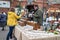 Tynemouth Metro Station Weekend Flea Market.  Stall selling decorative spoons and gifts