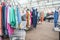 Tynemouth Metro Station Weekend Flea Market.  Stall selling womens ladies clothing