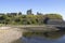 Tynemouth Priory and Castle overlooking the North Sea in Tynemouth, Tyne and Wear