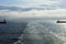 Tynemouth and South Shields lighthouse in Great Britain, port entrance to Newcastle