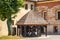 Tyniec, Poland - Internal courtyard of the Tyniec Benedictine Abbey at the Vistula River near Cracow with the historic well