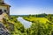 Tyniec, Poland - Panoramic view of the Vistula River valley underneath medieval Benedictine Abbey in Tyniec, near Cracow