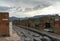 tyoical city street and houses in the ancient Roman town of Pompeii