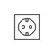 Type C power socket line icon