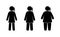 Type of female figures, simple flat illustration, stick man, women silhouettes, ectomorph, endomorph, mesomorph