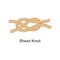 Type of nautical or marine node sheet knot for rope with a loop.